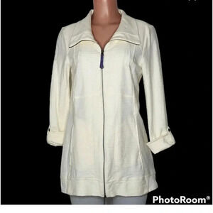 Cream fitted jacket ,sweater,cardigan QUINN ,Anthropologie,